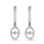 10K White Gold Lab Grown Diamond 1/6 Ct.Tw. Oval Shape Plain Halo Earrings