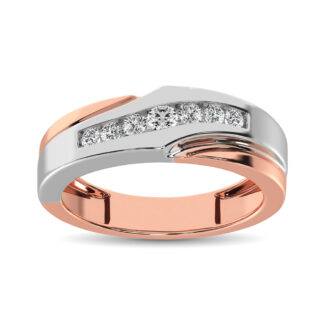 10K Two Tone Gold 1/4 Ct.Tw. Diamond Men�s Band