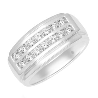14K White Gold 1Ct Diamond Men�s Ring