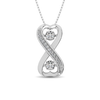 Sterling Silver 1/5 Ct.Tw. Moving Diamond Fashion Pendant
