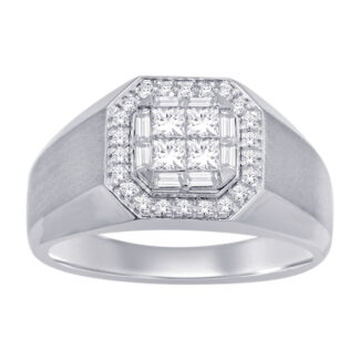14K White Gold 3/4 Ct.Tw. Diamond Men�s Ring