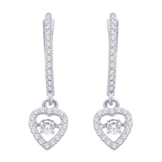 10K White Gold 2/5 Ct.Tw. Moving Diamond Fashion Earrings