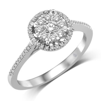10K White Gold 1/3 Ct.Tw. Diamond Fashion Ring