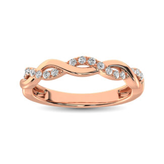 14K Rose  Gold 1/20 Ct.Tw. Diamond Wedding Band