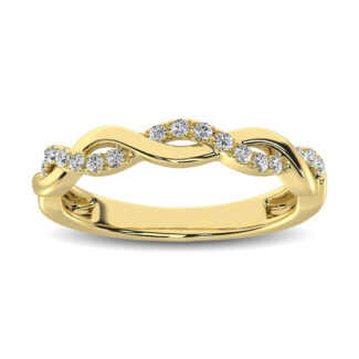 14K Yellow  Gold 1/20 Ct.Tw. Diamond Wedding Band