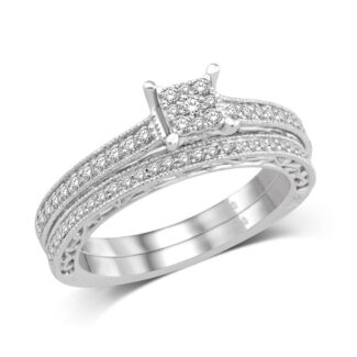 10K White Gold 1/2 Ct.Tw. Diamond Bridal Ring