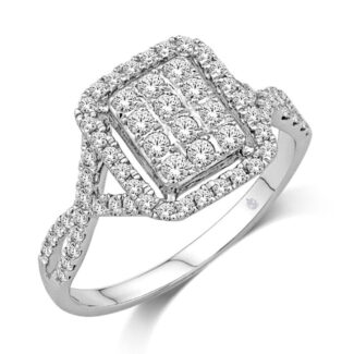 14K White Gold 5/8 Ct.Tw. Diamond Fashion Ring