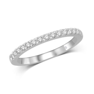 14K White Gold 1/5 Ct.Tw. Diamond Wedding Band