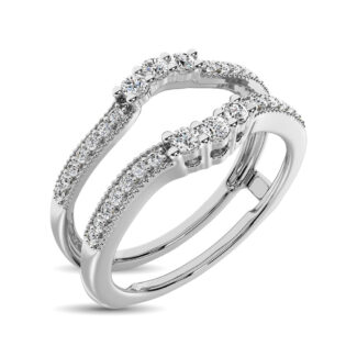 10K White Gold 1/3 Ct.Tw. Diamond Guard Ring