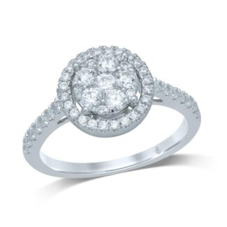 14K White Gold 3/4 Ct.Tw. Diamond Engagement Ring