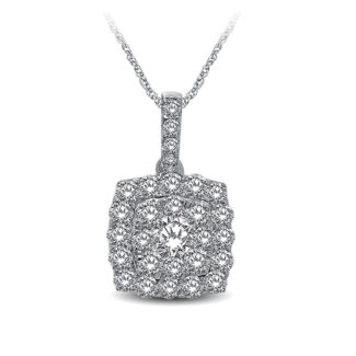 14K White Gold 1 Ct.tw Diamond Fashion Pendant