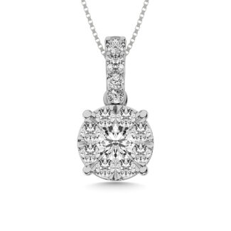 14K White Gold 1/2 Ct.tw Diamond Fashion Pendant