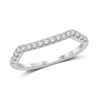 14K White Gold 1/5 Ct.Tw. Diamond Wedding Band