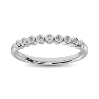14K White Gold 1/10 Ct.Tw. Diamond Stackable Band