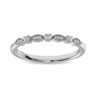 14K White Gold 1/10 Ct.Tw. Diamond Stackable Band
