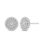 14K White Gold 3/4 Ct.tw Invisible Diamond Stud Earrings