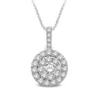 14K White Gold 3/4 Ct.tw Invisible Diamond Fashion Pendant