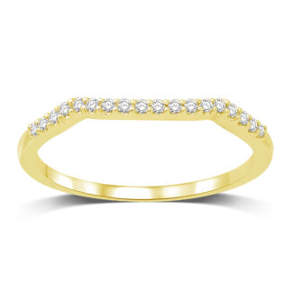 14K Yellow Gold 1/10 Ct.tw Diamond Wedding Band