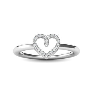 10K White Gold 1/20 Ct.tw Diamond Heart Ring