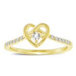 10K Yellow Gold 1/5 Ct.tw Diamond Heart Ring