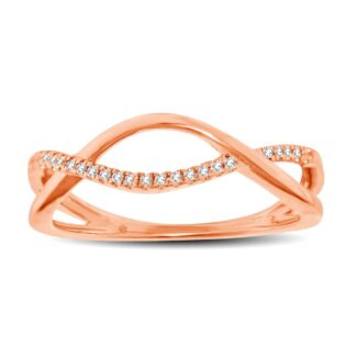 10K Rose Gold 1/10 Ct.tw Diamond Fashion Ring