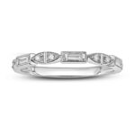 14K White Gold 1/10 Ct.tw Diamond Stackable Ring