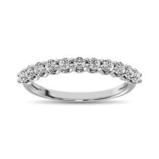 14K White Gold Diamond 1/2 Ct.Tw. 9 Stone Anniversary Band