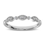 Marquise and Round Shape 1/5 Ct.tw Diamond Stackable Band