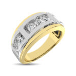 10K Two Tone Gold Diamond 1/2 Ct.tw 7 Stone Men�s Band