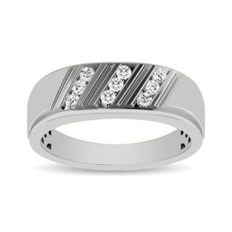 10K White Gold 1/4 Ct.Tw. Diamond Men�s Band