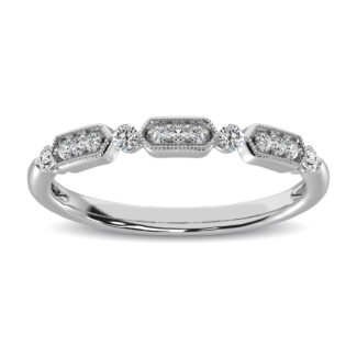 14K White Gold 1/6 Ct.tw Diamond Anniversary Ring