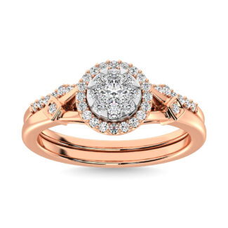 Diamond 1/2.Tw. Bridal Ring in 10K Rose Gold