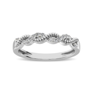 Diamond 1/10 Ct.tw  Twist Band in 14K White Gold