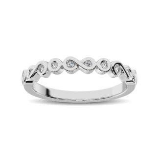 14K White Gold 1/10 Ct.tw Diamond Band