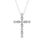 10K White Gold 1/6 Ct.Tw. Diamond Cross Pendant