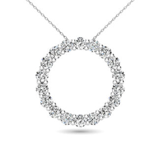 14K White Gold 2/5 Ct.Tw. Diamond Circle Pendant