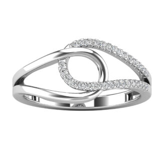 Diamond 1/10 Ct.tw Abstract Loop Ring in 10K White Gold