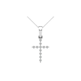 Diamond Accented Cross Pendant 1/20 Ct.Tw