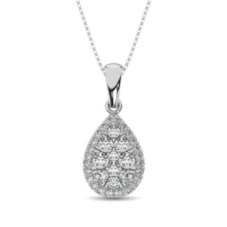 Diamond Fashion Pendant 5/8 Ct.tw Round Cut in 14K White Gold