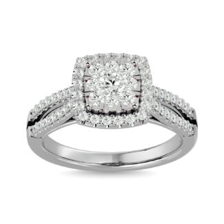 Diamond 3/4 Ct.tw Halo Engagement Ring in 14K White Gold