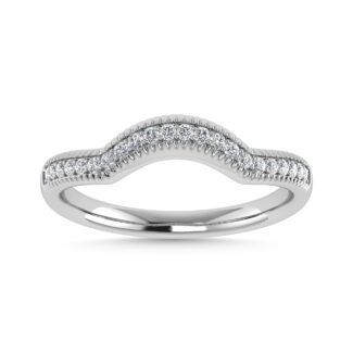 Diamond 1/10 Ct.Tw. Chevron Band in 14K White Gold