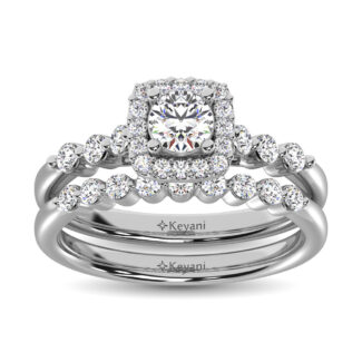 Diamond 1 Ct.Tw. Bridal Ring in 14K White Gold