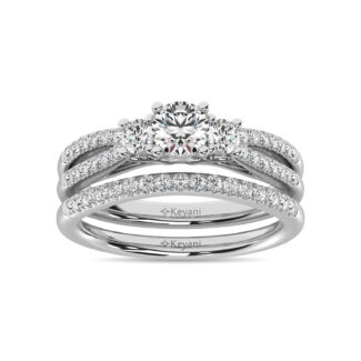Diamond 1 Ct.Tw. Bridal Ring in 14K White Gold