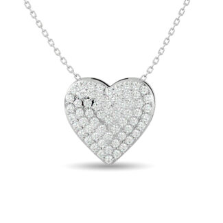 Diamond Heart Pendant 1/4 Ct.tw Round Cut in 10K White Gold