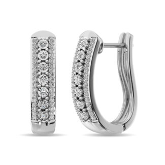 Diamond Hoop Earrings 1/10 Ct.tw in Sterling Silver