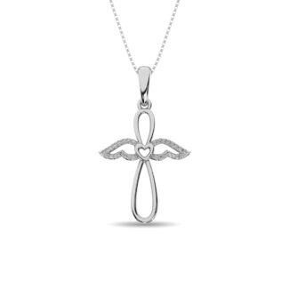 Diamond Cross Pendant 1/20 Ct.tw in Sterling Silver