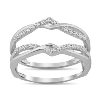 Diamond Guard Ring 1/4 Ct.tw in 10K White Gold