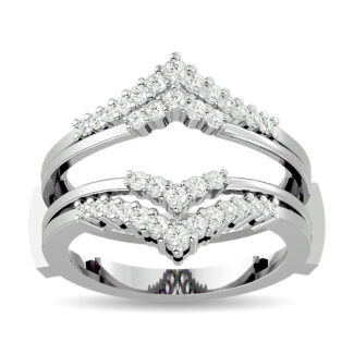 Diamond 1/3 Ct.tw Round Cut Guard Ring  in 10K White Gold