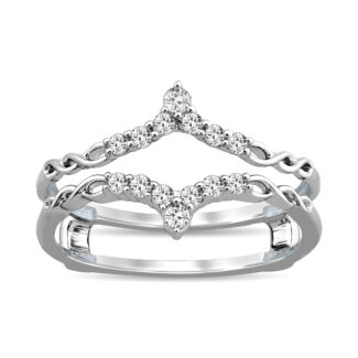 Diamond Guard Ring 1/4 Ct.tw in 10K White Gold