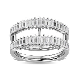 Diamond Guard Ring 5/8 Ct.tw in 14K White Gold